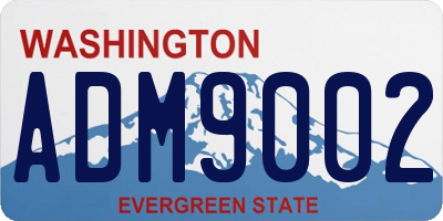 WA license plate ADM9002