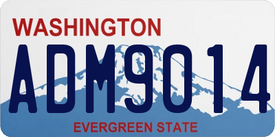 WA license plate ADM9014