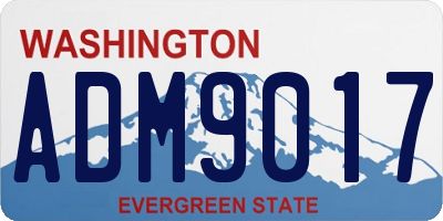 WA license plate ADM9017