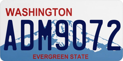WA license plate ADM9072