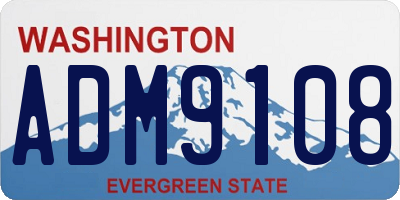 WA license plate ADM9108