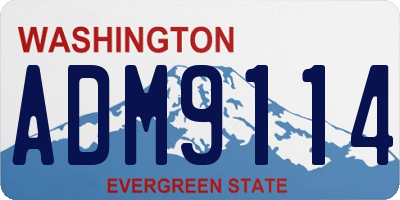 WA license plate ADM9114