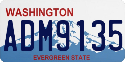 WA license plate ADM9135