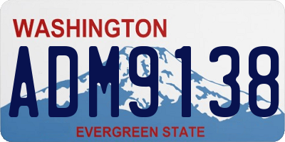 WA license plate ADM9138