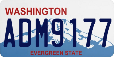 WA license plate ADM9177