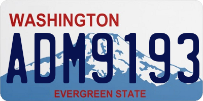 WA license plate ADM9193