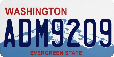 WA license plate ADM9209