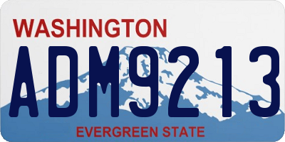 WA license plate ADM9213
