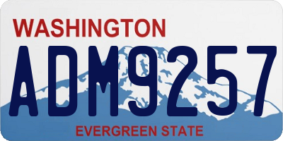 WA license plate ADM9257