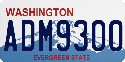 WA license plate ADM9300