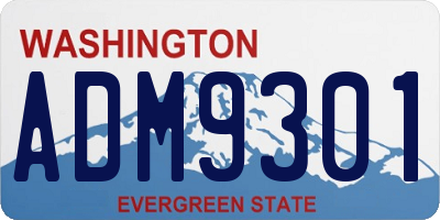 WA license plate ADM9301