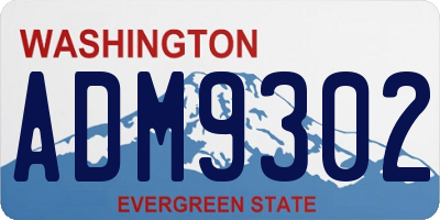 WA license plate ADM9302