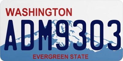 WA license plate ADM9303