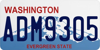 WA license plate ADM9305