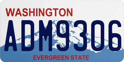 WA license plate ADM9306