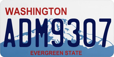 WA license plate ADM9307