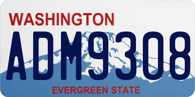 WA license plate ADM9308