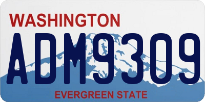 WA license plate ADM9309
