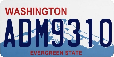 WA license plate ADM9310