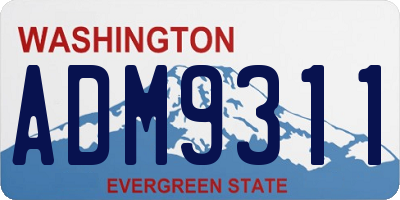 WA license plate ADM9311