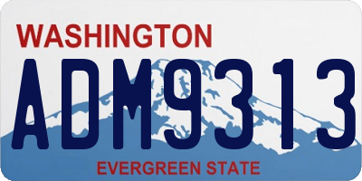 WA license plate ADM9313