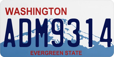 WA license plate ADM9314