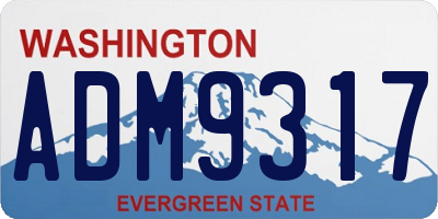 WA license plate ADM9317