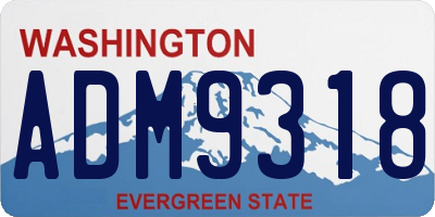 WA license plate ADM9318
