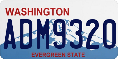 WA license plate ADM9320