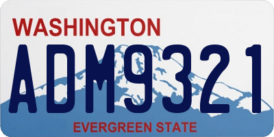 WA license plate ADM9321