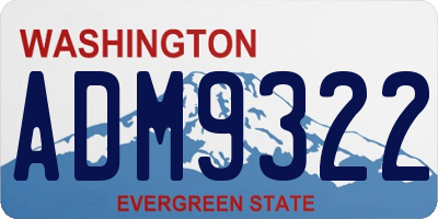 WA license plate ADM9322