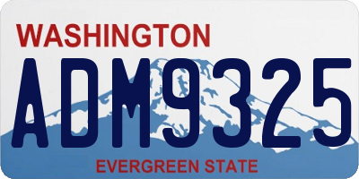 WA license plate ADM9325