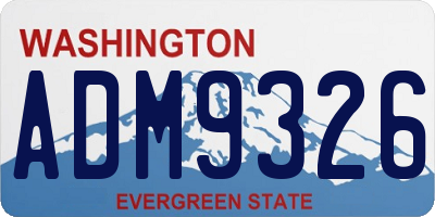 WA license plate ADM9326