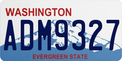 WA license plate ADM9327