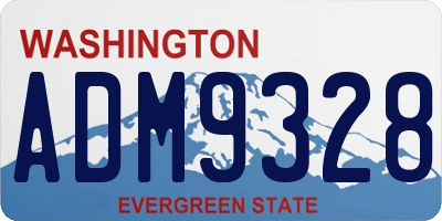 WA license plate ADM9328
