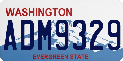 WA license plate ADM9329