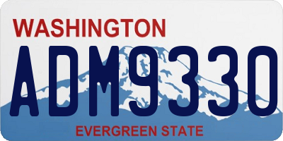 WA license plate ADM9330