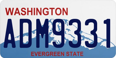 WA license plate ADM9331