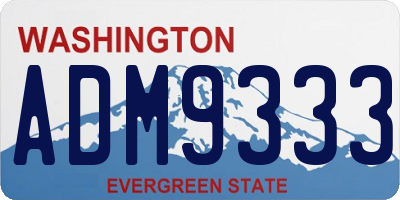 WA license plate ADM9333