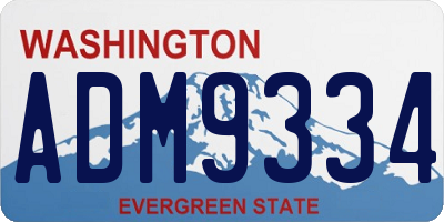 WA license plate ADM9334