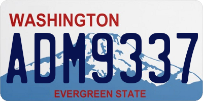 WA license plate ADM9337