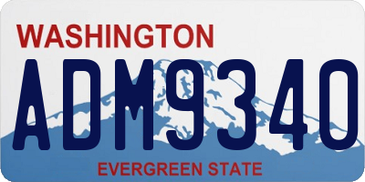 WA license plate ADM9340