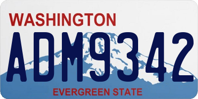 WA license plate ADM9342