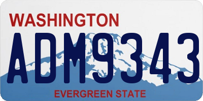 WA license plate ADM9343