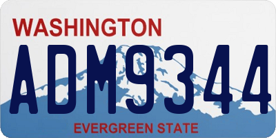 WA license plate ADM9344