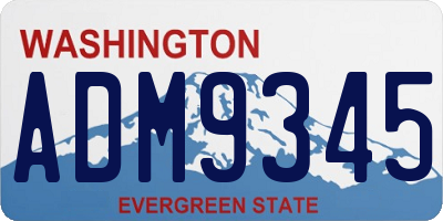 WA license plate ADM9345