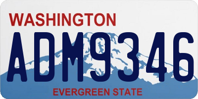 WA license plate ADM9346