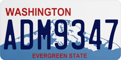 WA license plate ADM9347
