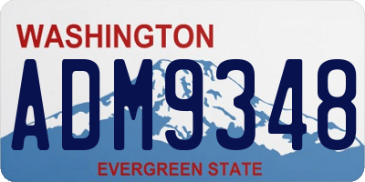 WA license plate ADM9348