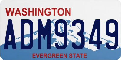 WA license plate ADM9349